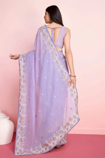 Lavender Colour Organza Saree SD1110464 A