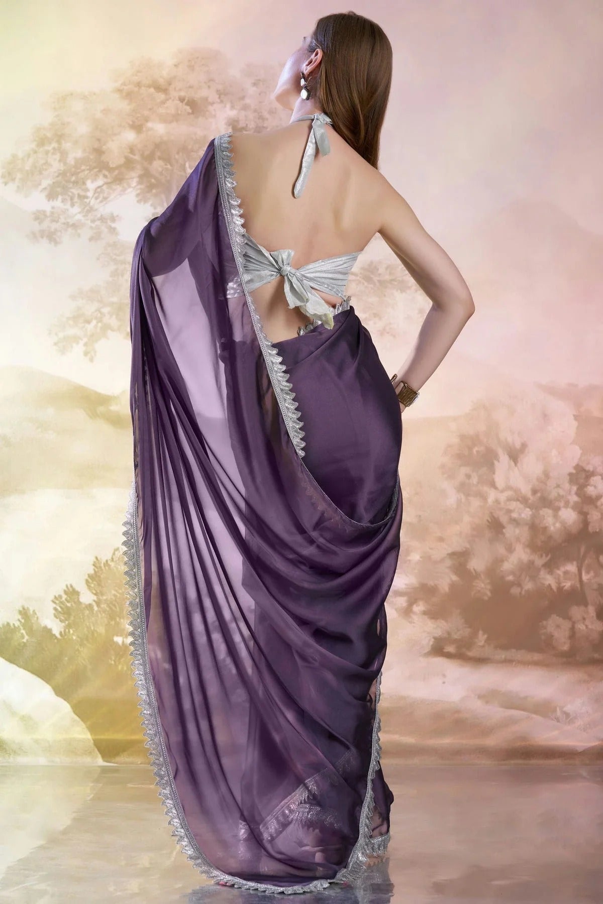 Lavender Colour Satin Rangoli Saree SD1112730 A