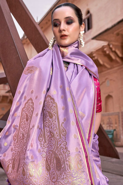 Lavender Colour Satin Silk Saree SD1110186 A