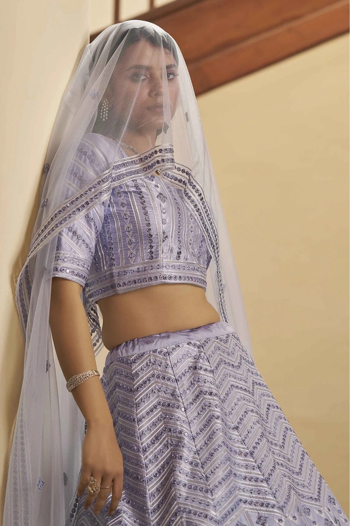 Lavender Colour Silk Embroidery Lehenga Choli LC1150092 B
