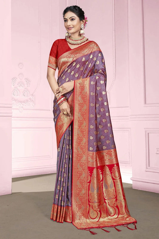 Lavender Colour Silk Traditional Saree SD1102757