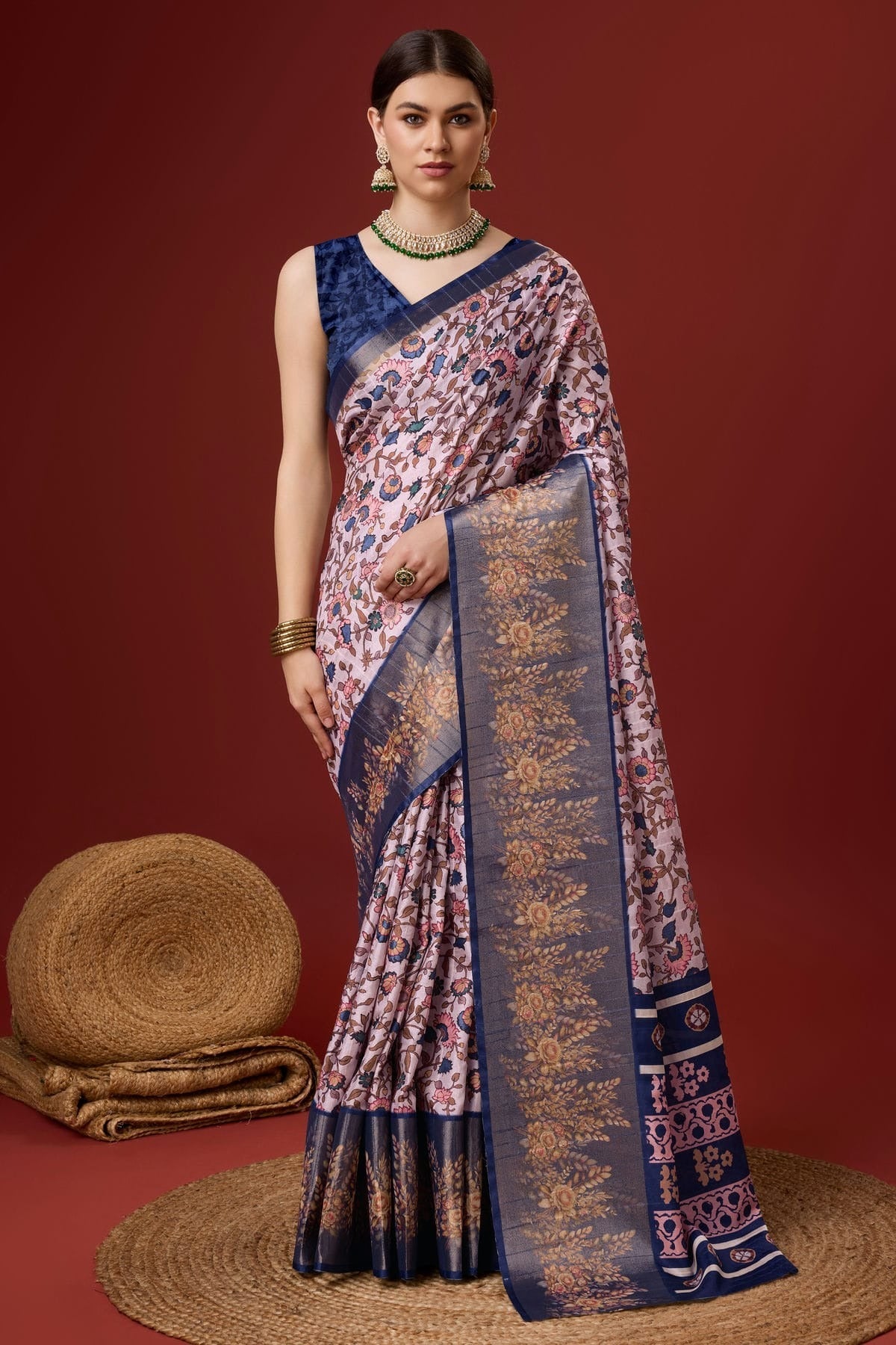 Lavender Colour Woven Work Cotton Saree SD1102109