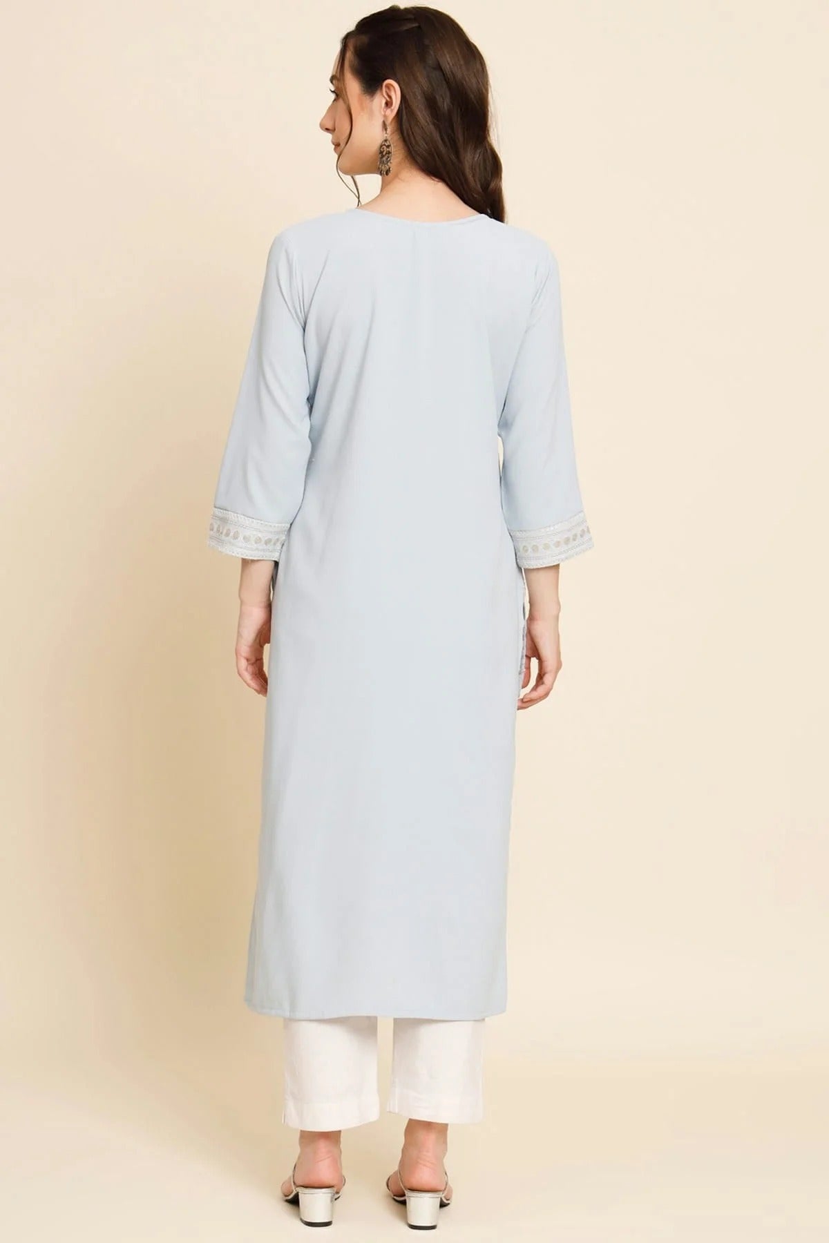 Light Blue Colour Butter Crepe Kurti KR1111024 A
