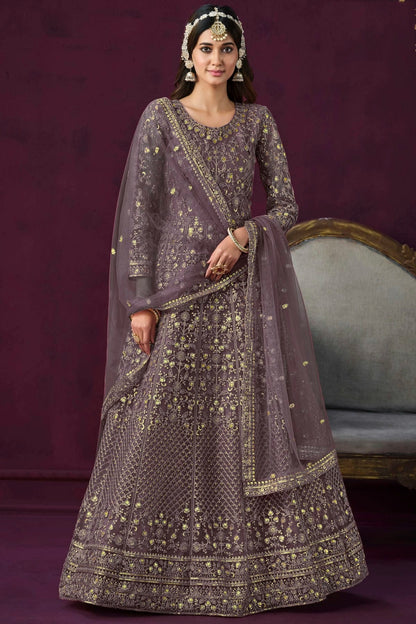 Light Blue Colour Semi Stitched Net Anarkali Suit SM1050430