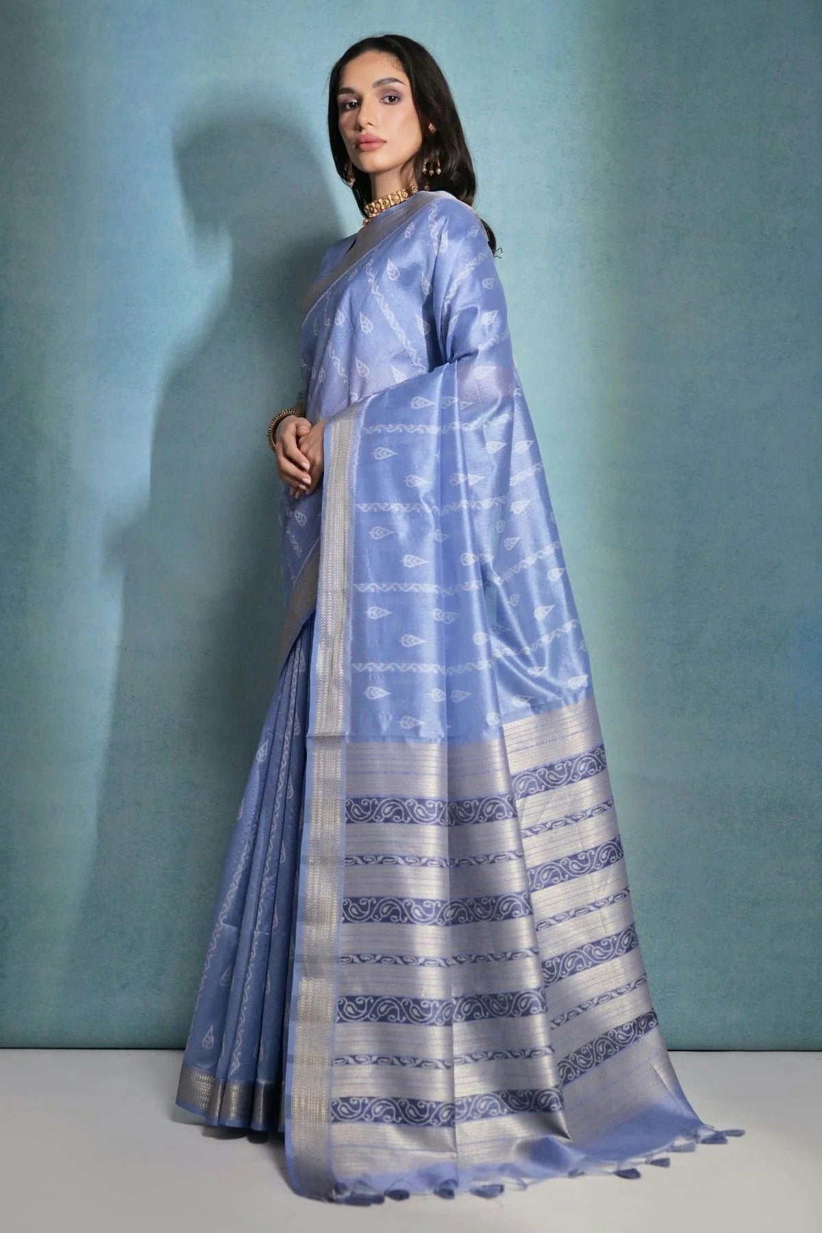 Light Blue Colour Tussar Silk Saree SD1110172 A