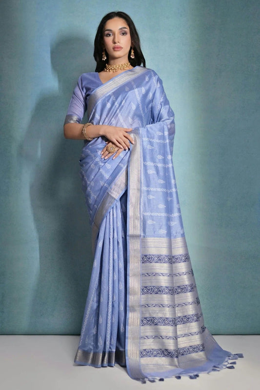 Light Blue Colour Tussar Silk Saree SD1110172