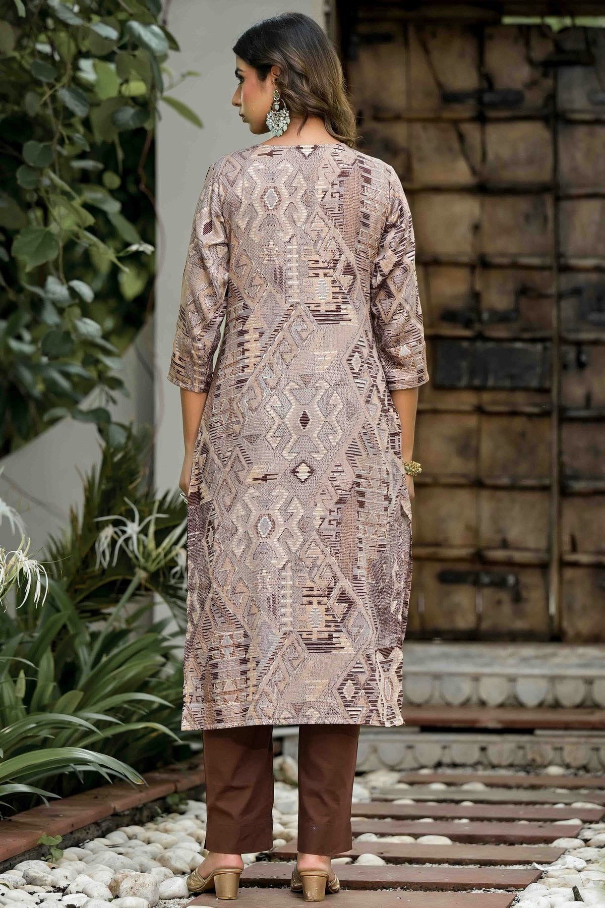 Light Brown Colour Jam Cotton Stitched Pant Style Suit SS1140732 A