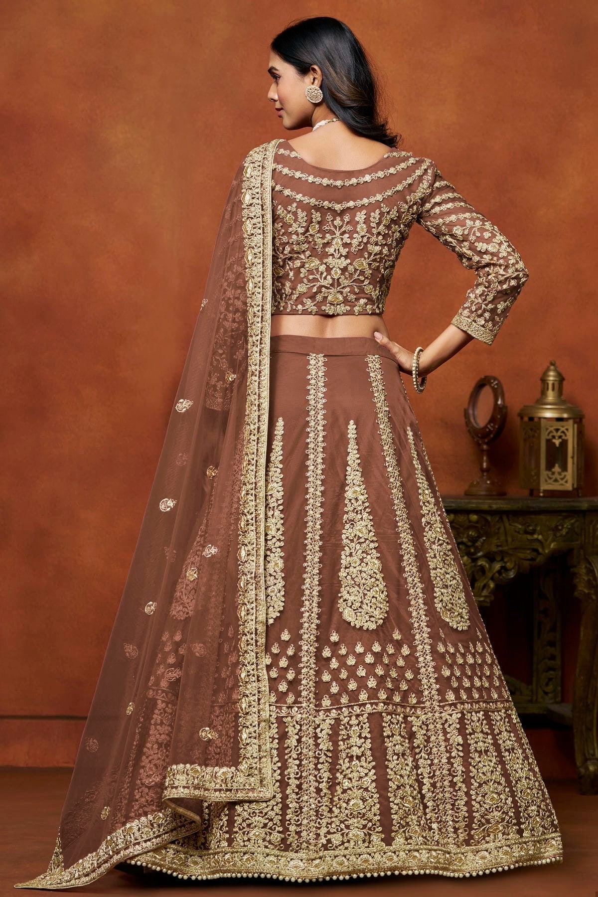 Light Brown Colour Net Lehenga Choli LC1050648 A