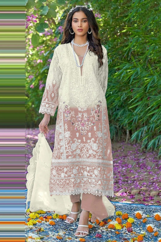 Light Brown Colour Organza Pakistani Suit SM1140037