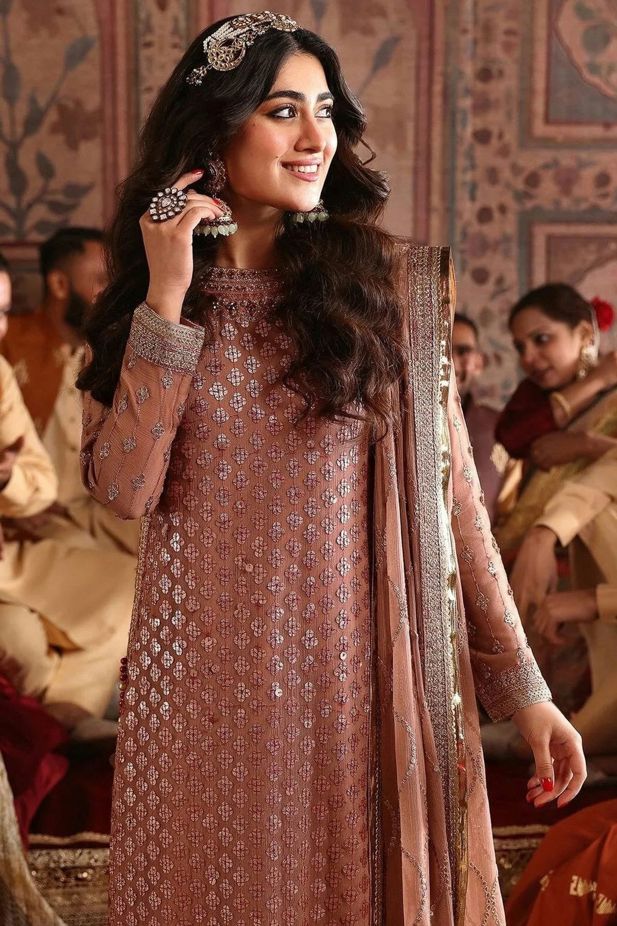 Light Brown Colour Semi Stitched Faux Georgette Pakistani Suit SM1140217 A