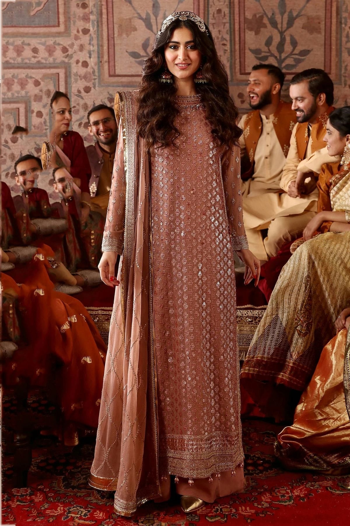 Light Brown Colour Semi Stitched Faux Georgette Pakistani Suit SM1140217