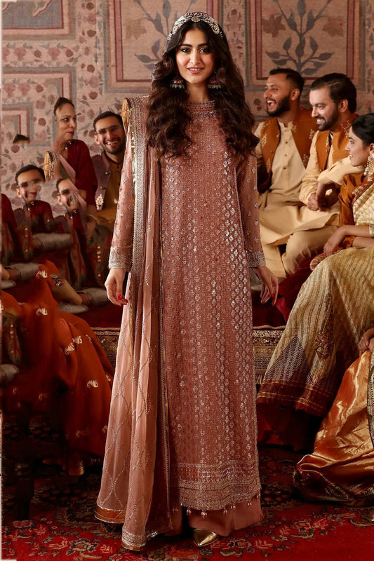 Light Brown Colour Semi Stitched Faux Georgette Pakistani Suit SM1140217