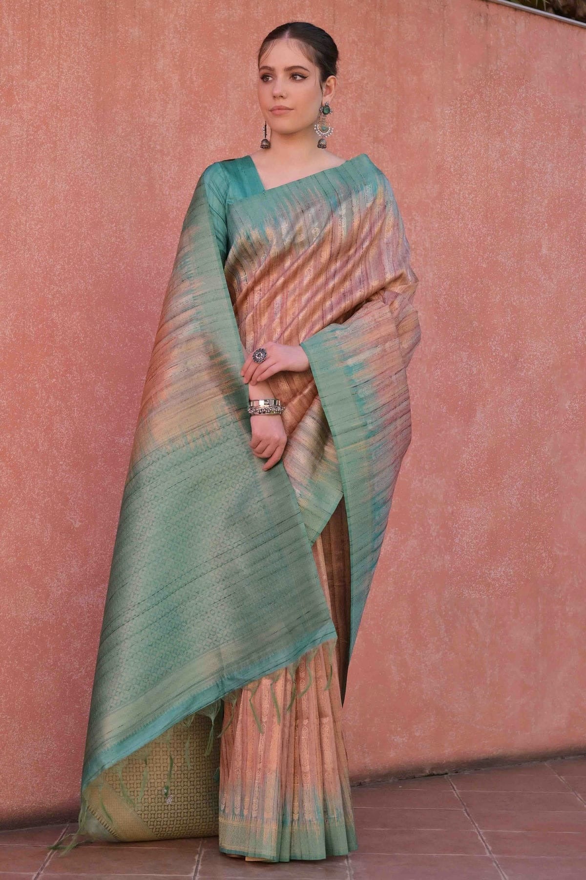 Light Brown Colour Tussar Silk Traditional Saree SD1260076 A