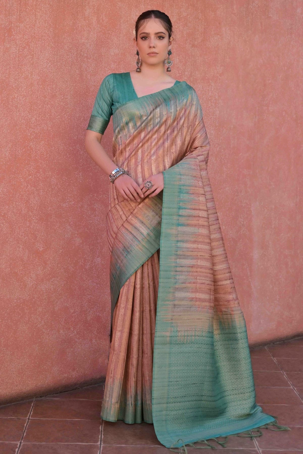 Light Brown Colour Tussar Silk Traditional Saree SD1260076