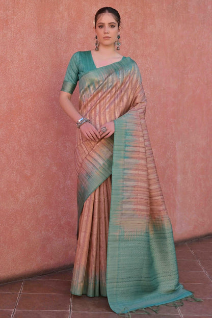 Light Brown Colour Tussar Silk Traditional Saree SD1260076
