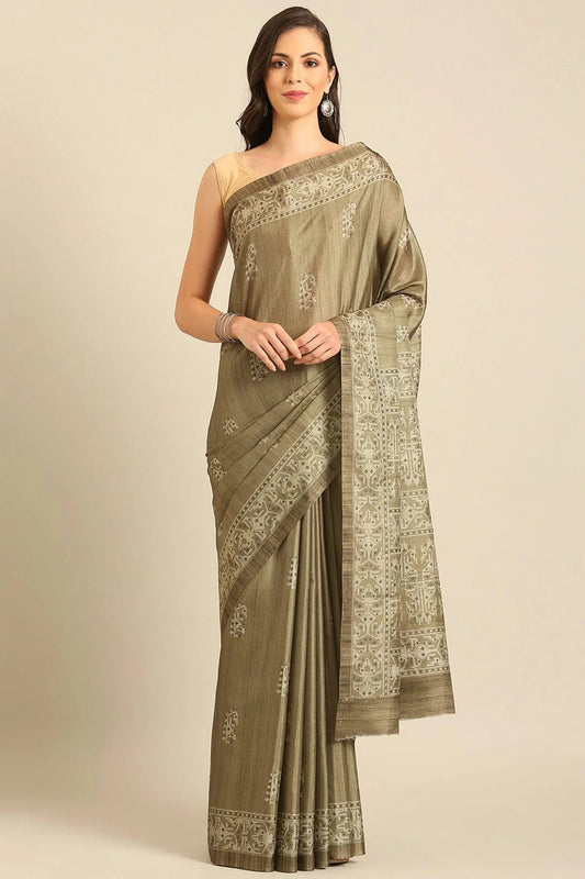 Light Green Colour Cotton Banglori Handloom Silk Saree SD1102494