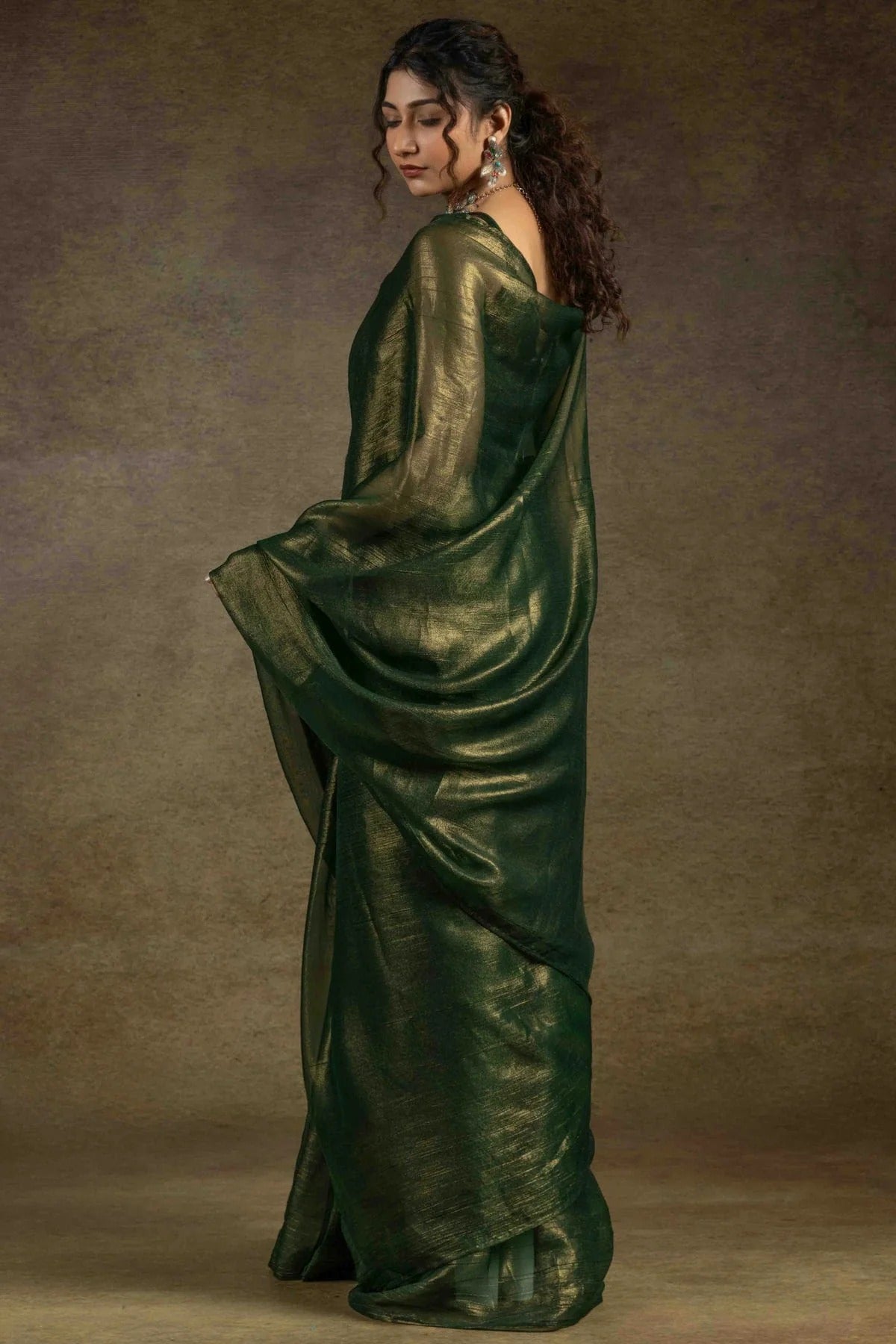 Light Green Colour Fendi Satin Ready To Wear Saree SD1122013 A