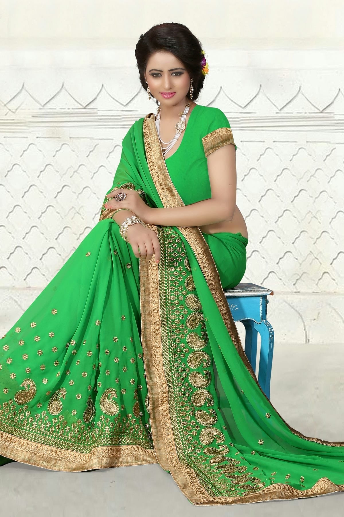 Light Green Colour Georgette Designer Saree LC1121546 A