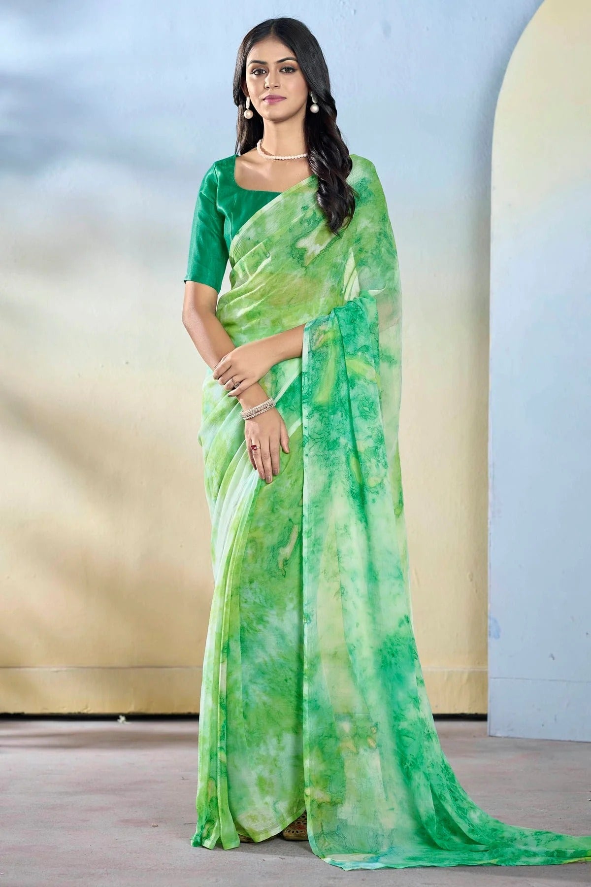 Light Green Colour Georgette Ready To Wear Saree SD1111689