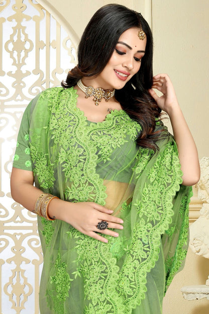 Light Green Colour Net Saree SD1090817 A