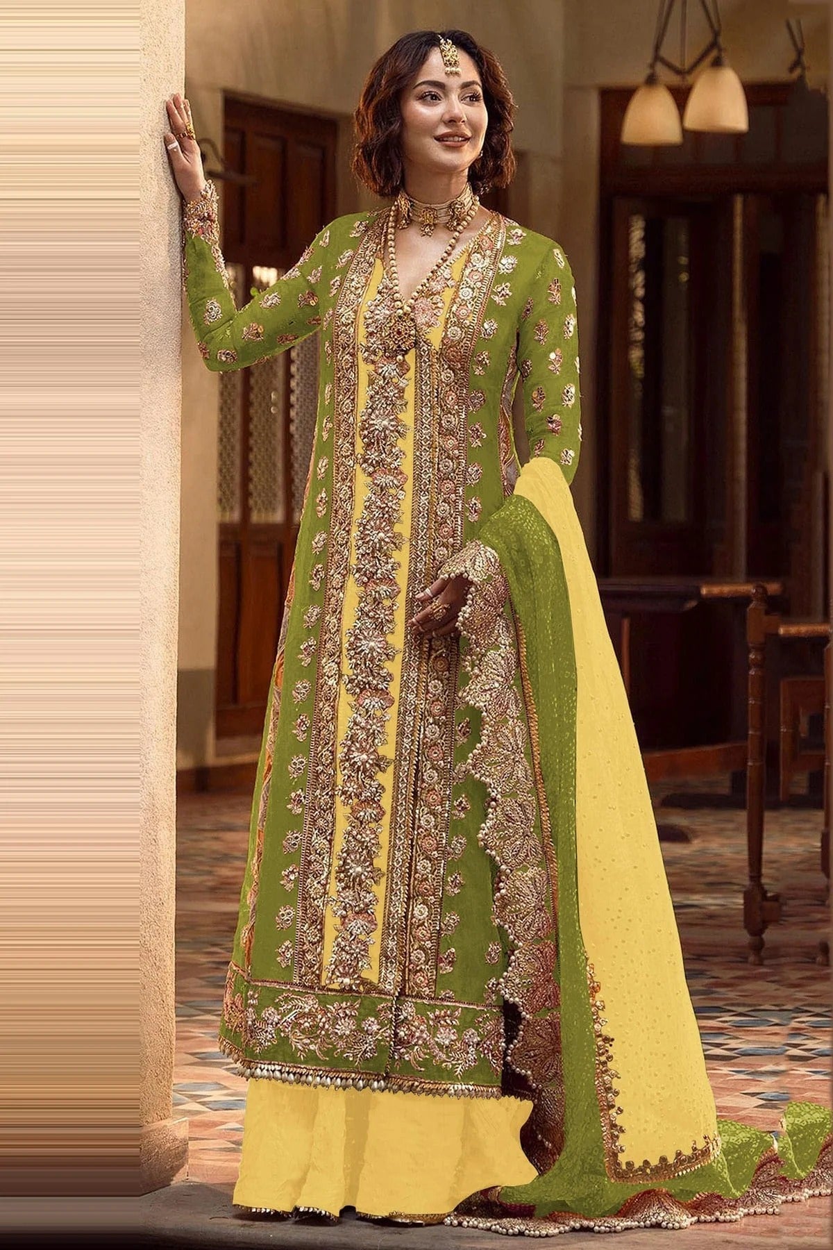 Light Green Colour Organza Pakistani Suit SM1140091