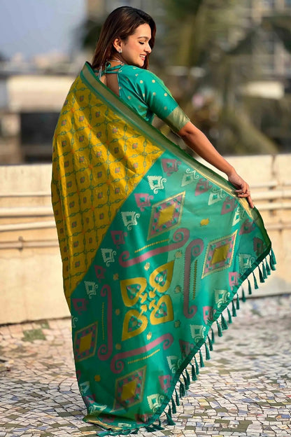 Light Green Colour Patola Silk Traditional Saree SD1112668 A