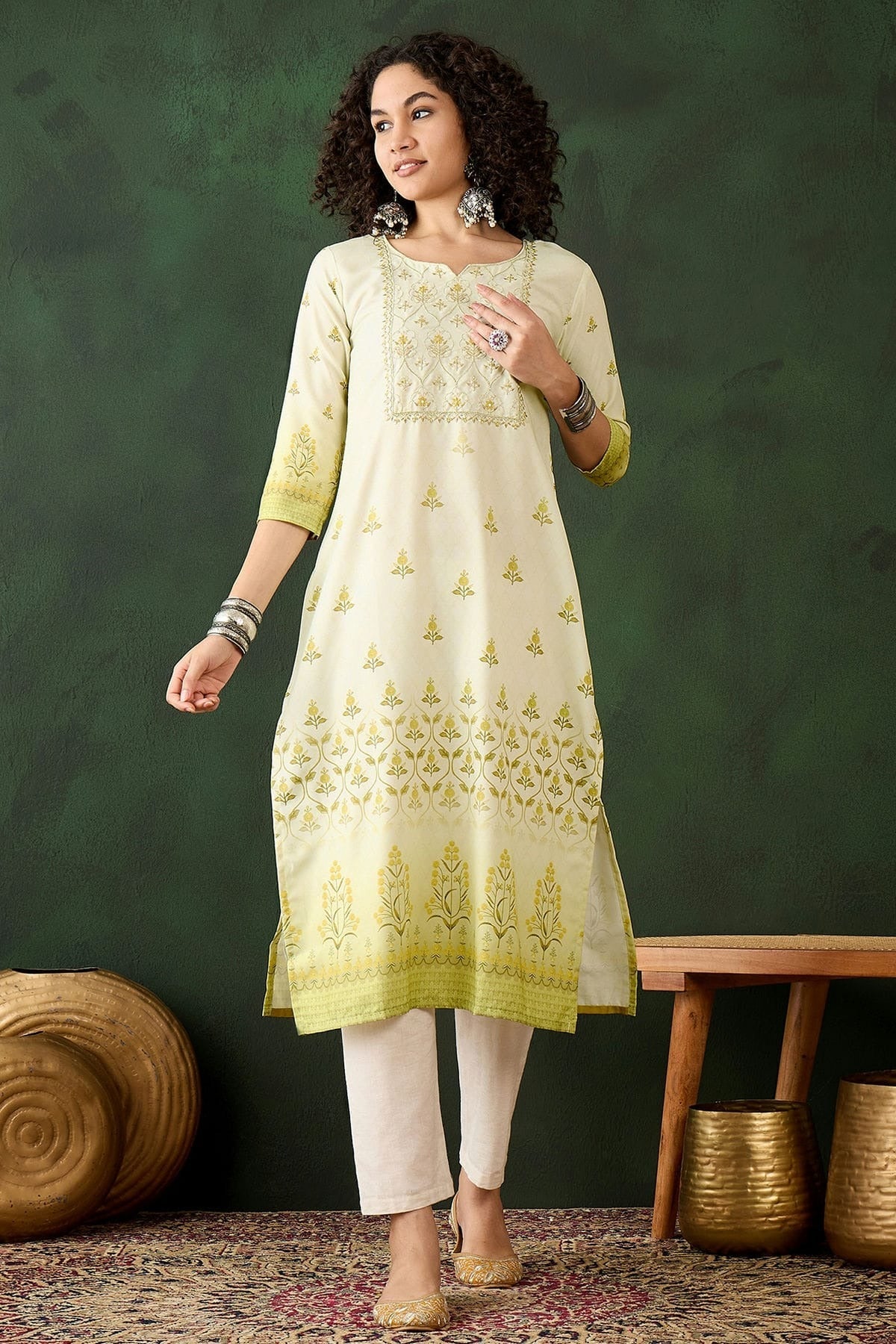 Light Green Colour Rayon Kurti KR1111250
