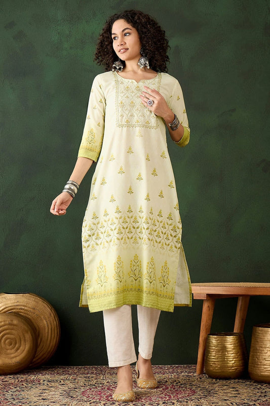 Light Green Colour Rayon Kurti KR1111250