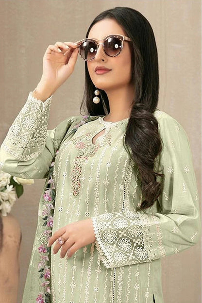 Light Green Colour Semi Stitched Faux Georgette Pakistani Suit SM1140236 A