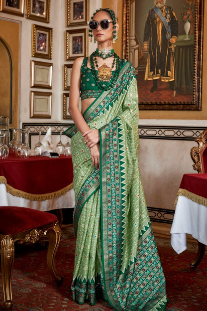 Light Green Colour Sigma Silk Patola Print Saree SD1290055