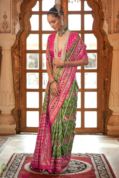 Light Green Colour Silk Patola Print Saree SD1290051 A