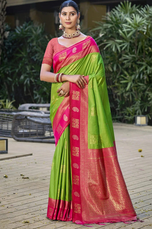 Light Green Colour Silk Woven Work Traditional Saree SD1102779