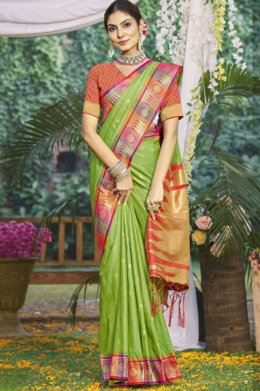 Light Green Colour Silk Woven Work Traditional Saree SD1102794