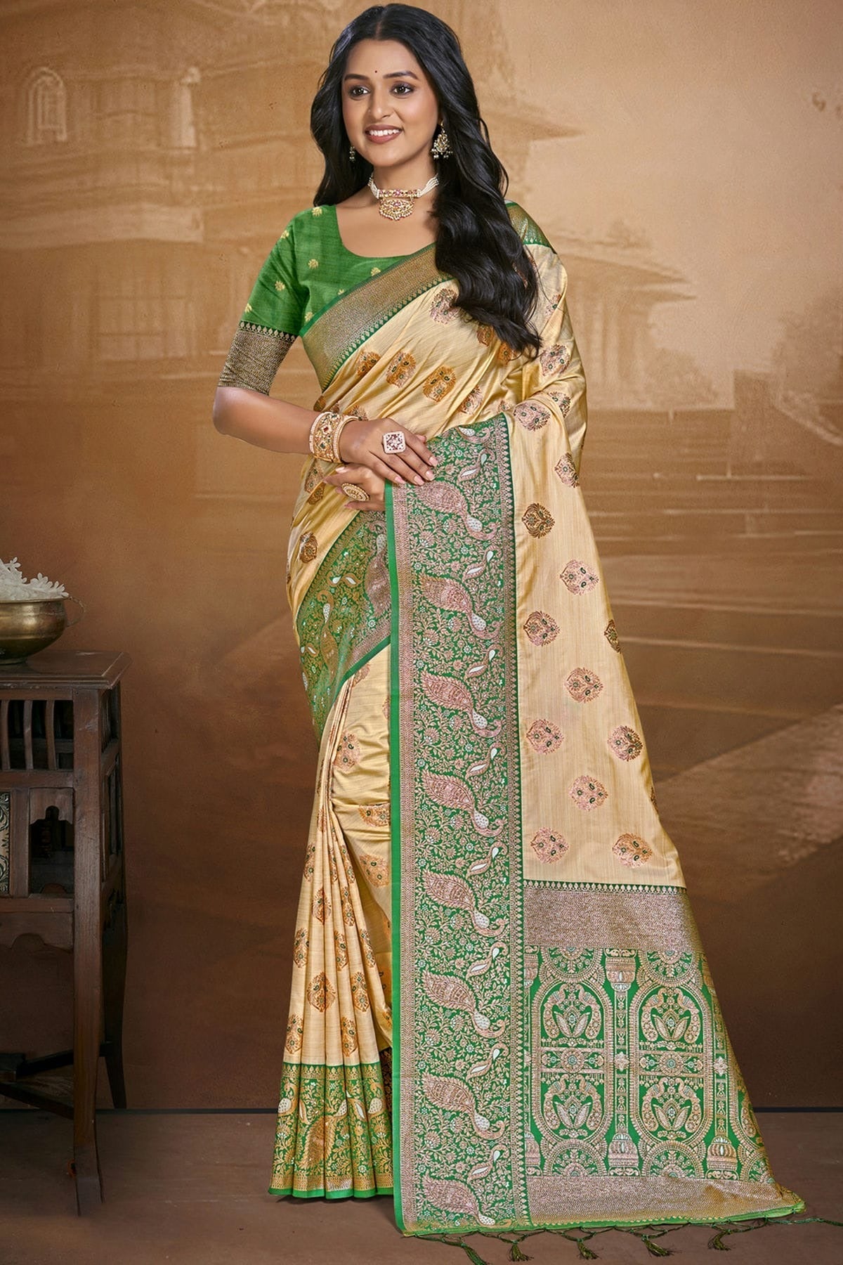 Light Green Colour Silk Woven Work Traditional Saree SD1103128