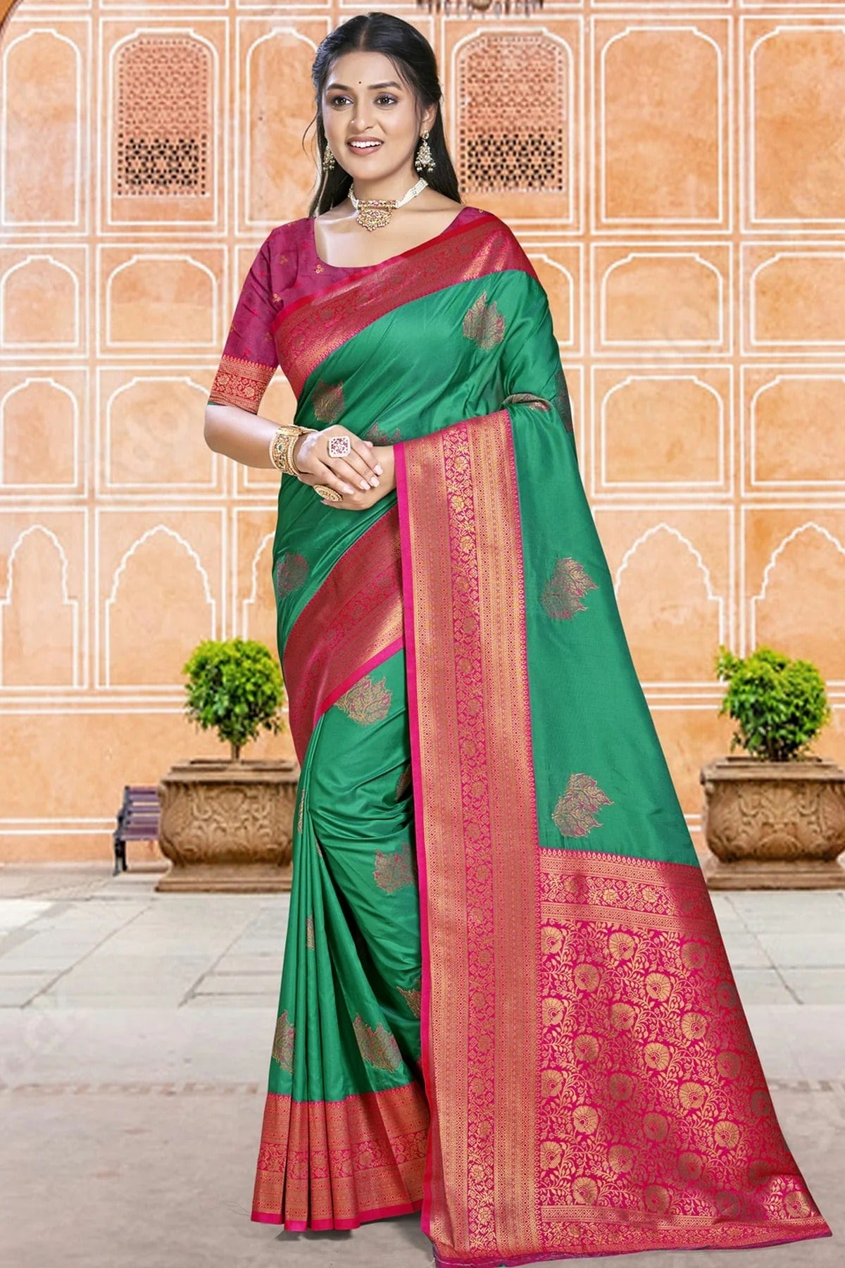 Light Green Colour Silk Woven Work Traditional Saree SD1103129