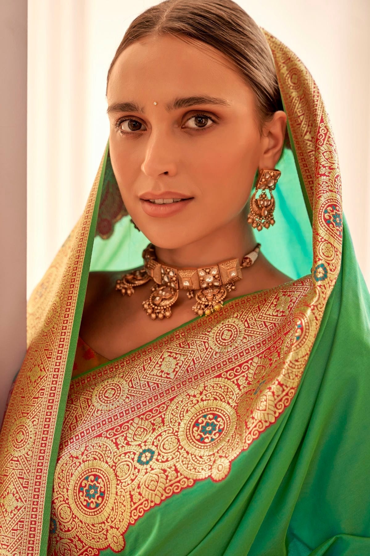 Light Green Colour Soft Silk Woven Work Saree SD1290070 A