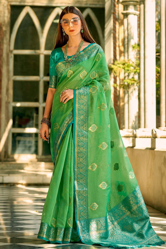 Light Green Colour Tissue Silk Saree SD1110296