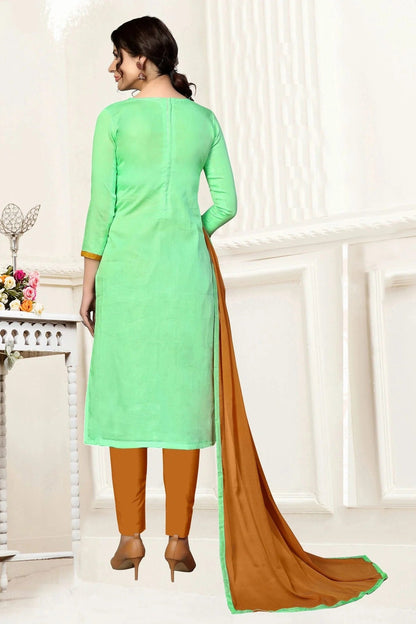Light Green Colour Unstitched Glass Cotton Straight Suit US1160871 A