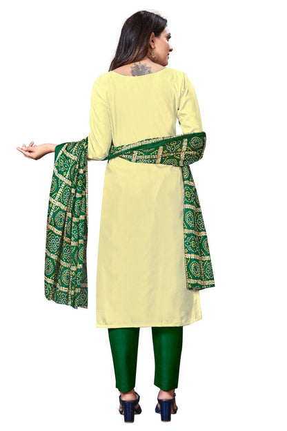 Light Green Colour Unstitched Silk Straight Suit US1160629 A