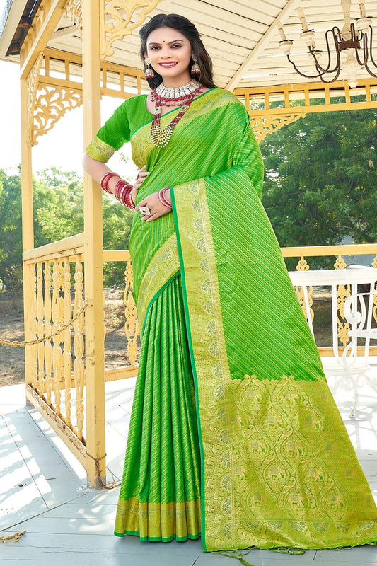 Light Green Colour Woven Work Silk Saree SD1102131