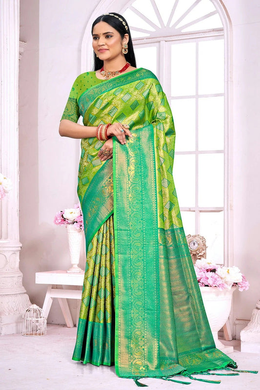 Light Green Colour Woven Work Silk Saree SD1102236