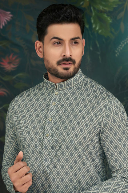 Light Grey Colour Rayon Kurta Pajama KP1040492 A