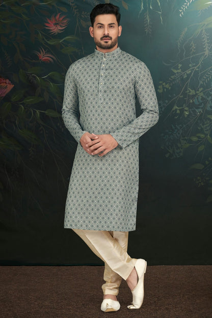 Light Grey Colour Rayon Kurta Pajama KP1040492