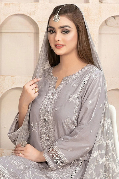 Light Grey Colour Semi Stitched Faux Georgette Pakistani Suit SM1140179 A