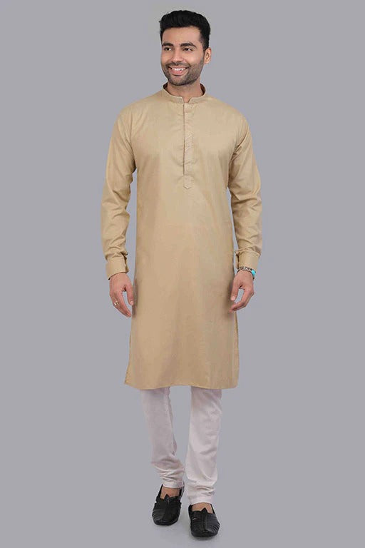 Light Mustard Colour Kurta Pajama In Cotton KP1210179