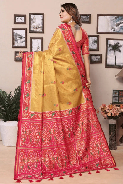 Light Mustard Colour Woven Work Pure Banarasi Tissue Silk Traditional Saree SD1250295 B