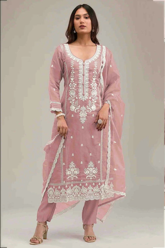 Light Pink Colour Cotton Pakistani Suit SM1140836