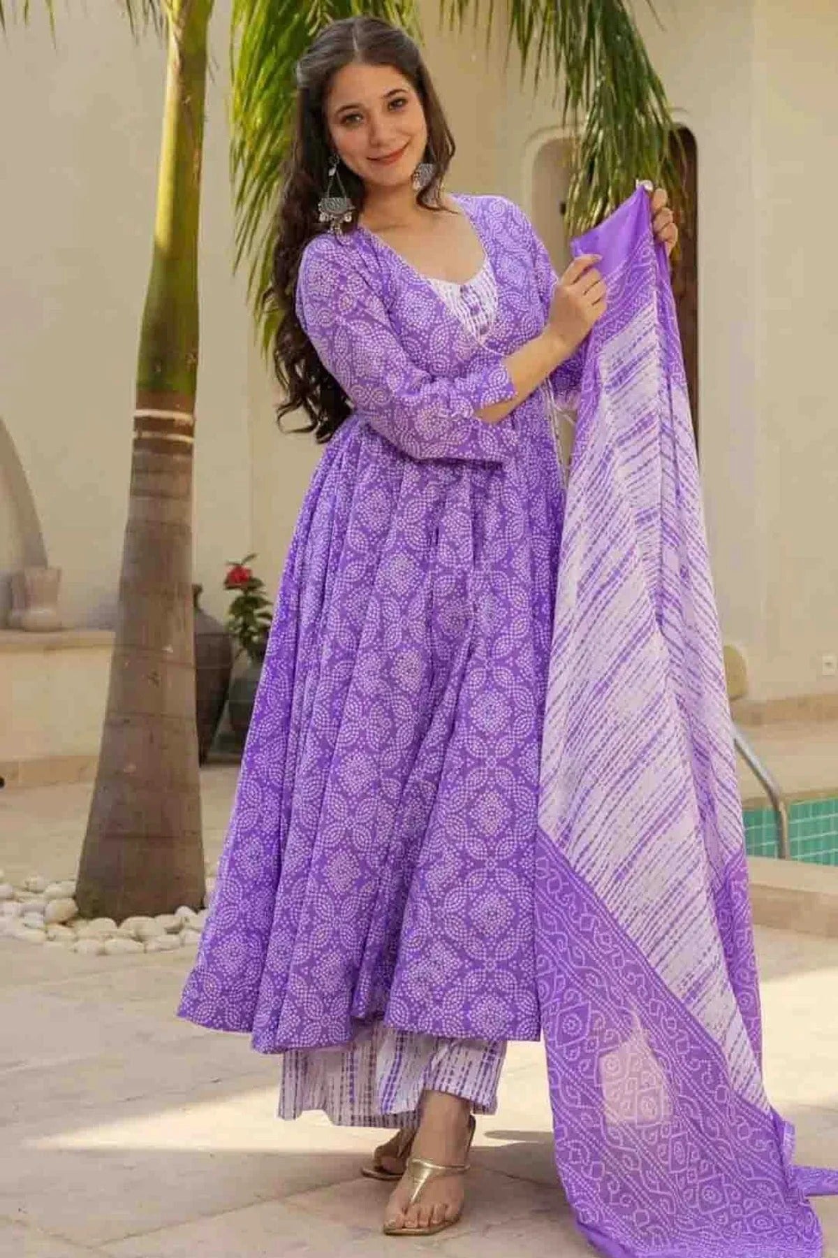 Light Purple Colour Muslin Stitched Suit SS1112970
