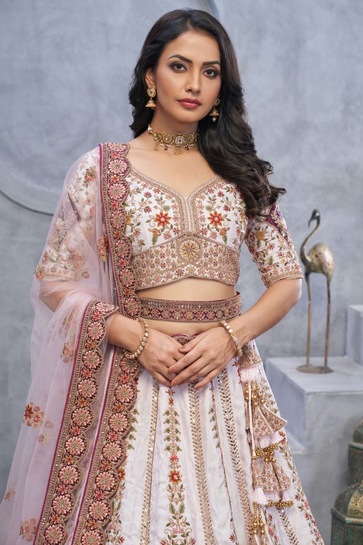 Light Purple Colour Organza Embroidery Lehenga Choli LC1111375 B