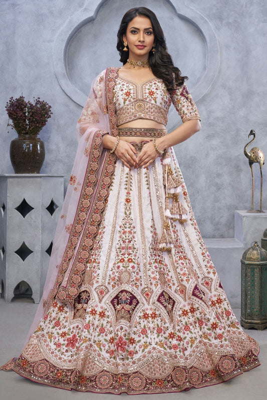 Light Purple Colour Organza Embroidery Lehenga Choli LC1111375